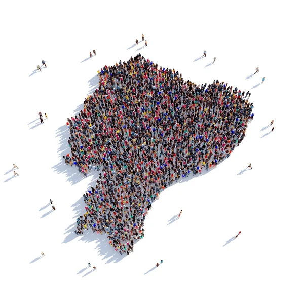Pessoas forma de grupo mapa Equador — Fotografia de Stock