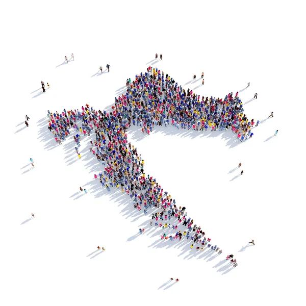 Personas grupo forma mapa Croacia — Foto de Stock