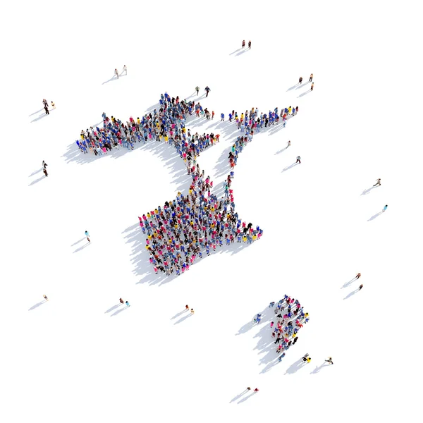 人组形状地图查塔姆群岛 — 图库照片