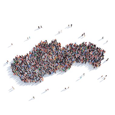 İnsanlar şekil harita Slovakya grup