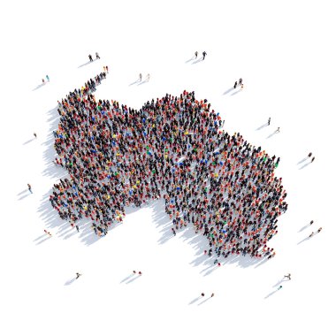 insanlar grubu şekil harita Güney Osetya