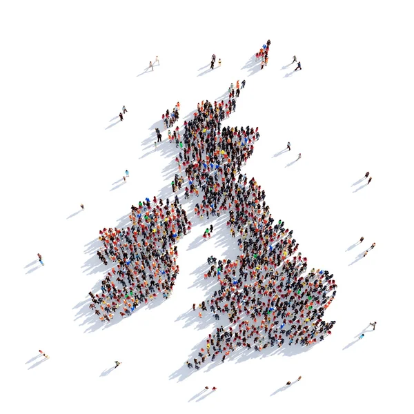 Карта формы группы людей Великобритания — стоковое фото