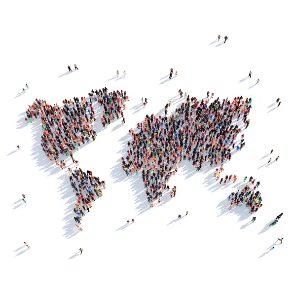 People group shape map World — Stock Photo, Image