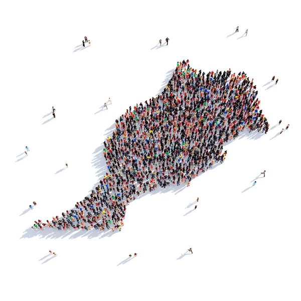 人组形状地图摩洛哥 — 图库照片
