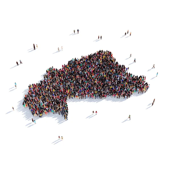 People group shape map Burkina Faso — Stock Photo, Image