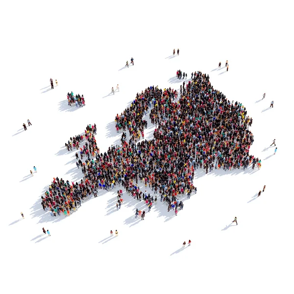 Grupo de pessoas forma mapa Europa — Fotografia de Stock