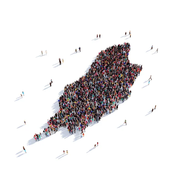 People group shape map Isle of Man — Stock Photo, Image