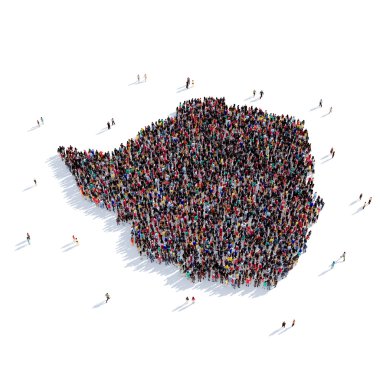 İnsanlar şekil harita Zimbabve grup
