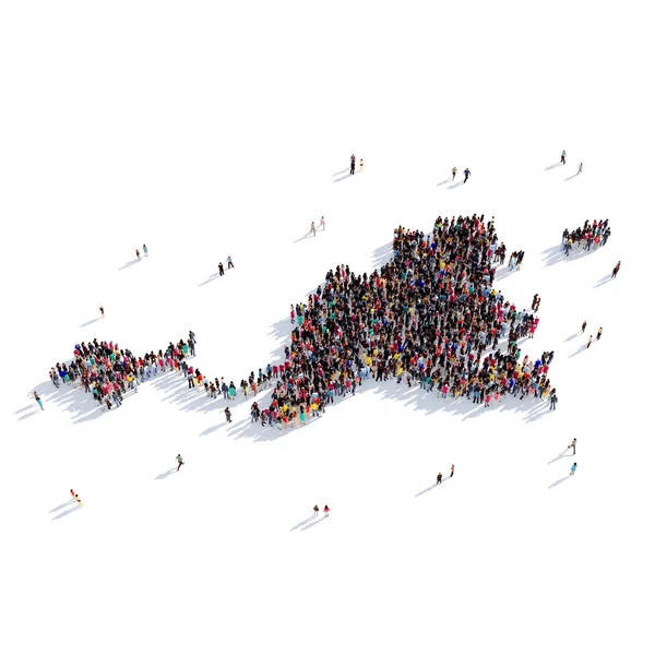 Persone gruppo forma mappa Saint-Martin — Foto Stock