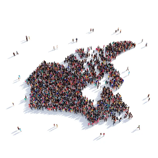 Mensen groep vorm kaart Canada — Stockfoto