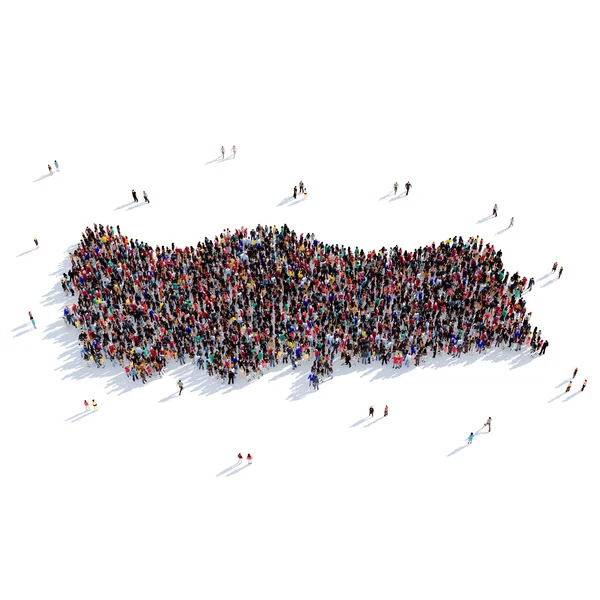 People group shape map Turkey — Stock Photo, Image