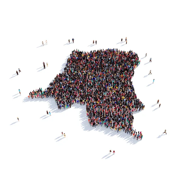 人グループ図形地図コンゴ民主共和国 — ストック写真