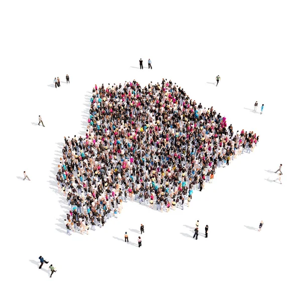Personas grupo forma mapa Botswana — Foto de Stock