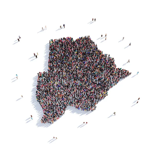 Mensen groep vorm kaart Botswana — Stockfoto