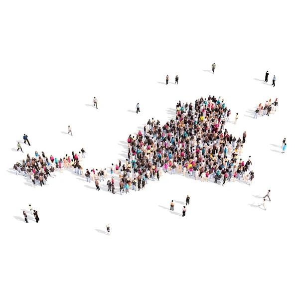 Menschen gruppe form map saint-martin — Stockfoto