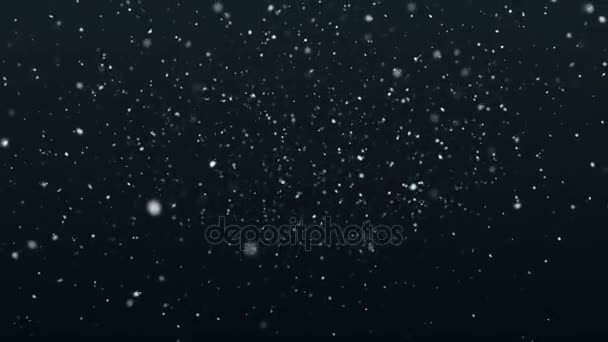 黒の輝き。アニメーションをループします。雪の結晶 . — ストック動画