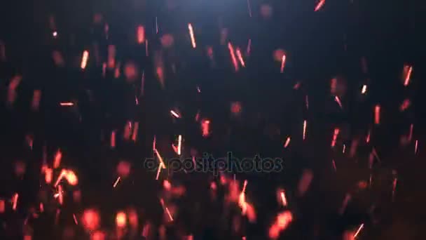 Красивый абстрактный фон с зацикленной анимацией движения искр — стоковое видео