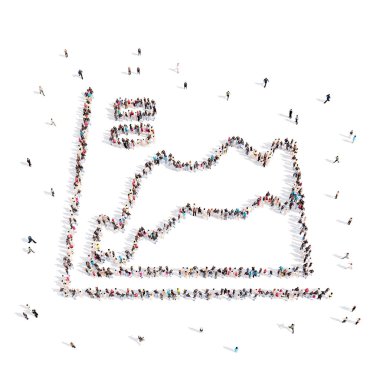 İnsanlar ticaret grafik .3d resimde.