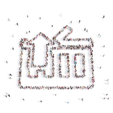 Sepet .3d resimde insanlar.