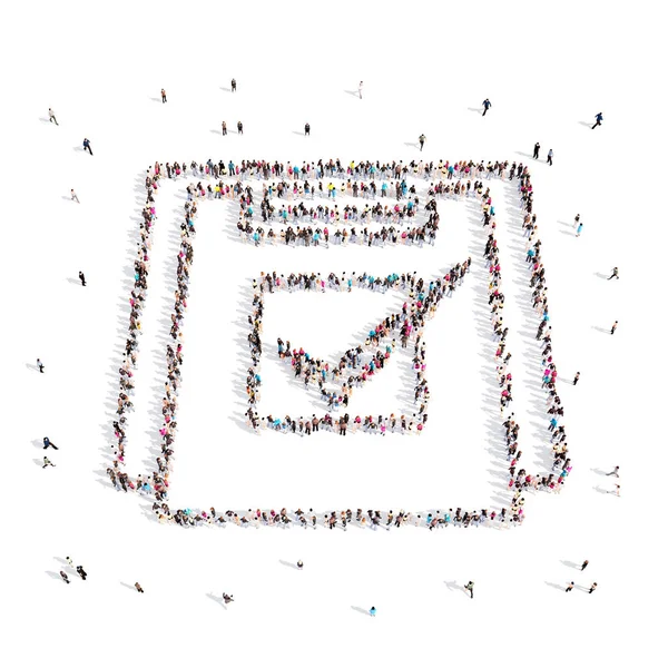 Onay işareti .3d resimde insanlar.