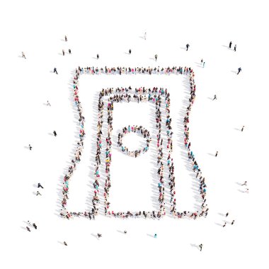 Kalem kalemtıraş .3d resimde insanlar. 3D render.