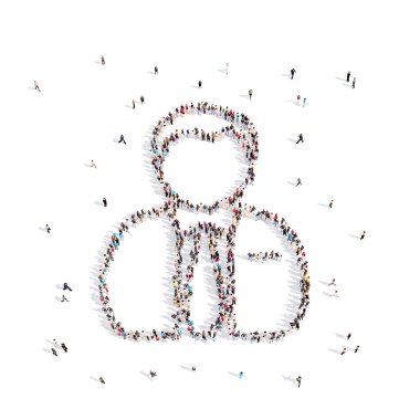 İnsanlar .3d resimde insanlar. 3D render.