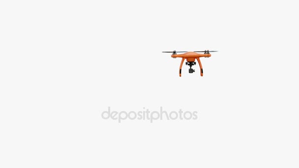 Repülő drone. Elszigetelt és egy alfa-csatornát. . Lassú mozgás 4k — Stock videók