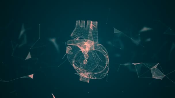 Людське серце утворюється обертовими частинками . — стокове відео