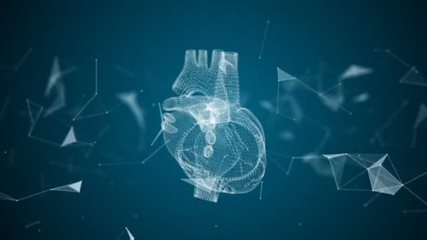 Serce człowieka powstaje w wyniku wirowania cząsteczek. — Wideo stockowe