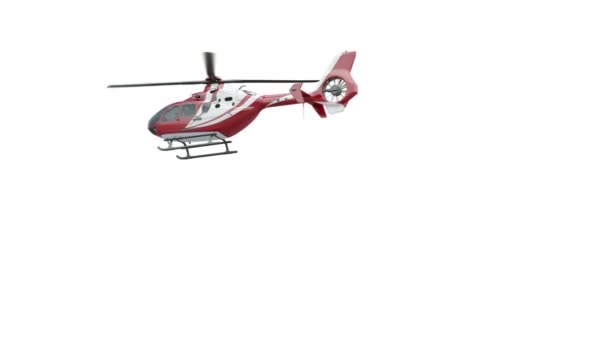 Medical Eurocopter soars in the air and flies away. — Stock Video