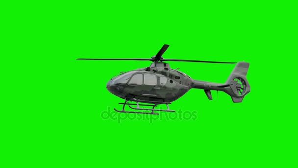 Vojenský vrtulník na zelené — Stock video