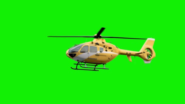 O helicóptero Amarelo em verde — Vídeo de Stock