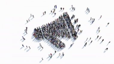 Konuşmacı işareti şeklinde insanlar