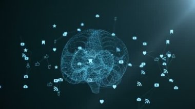 İnsan beyni Multimedya simgeler iplik tarafından oluşturulmuş.