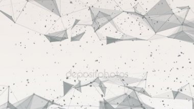 Güzel arka plan geometrik çizgiler ve noktalar, pleksus. Ağır çekim.