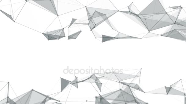 Beautiful abstract geometric background lines and dots, plexus.Slow motion. — Stock Video