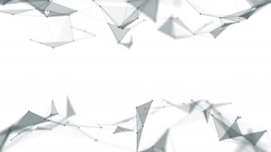 Güzel arka plan geometrik çizgiler ve noktalar, pleksus. Ağır çekim.