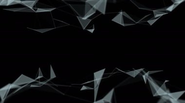 Güzel arka plan geometrik çizgiler ve noktalar, pleksus. Ağır çekim.