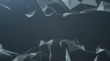 Güzel arka plan geometrik çizgiler ve noktalar, pleksus. Ağır çekim.