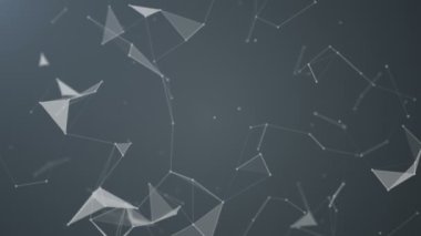 Güzel arka plan geometrik çizgiler ve noktalar, pleksus. Ağır çekim.