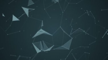 Güzel arka plan geometrik çizgiler ve noktalar, pleksus. Ağır çekim.