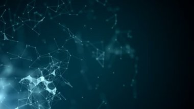 Güzel arka plan geometrik çizgiler ve noktalar, pleksus. Ağır çekim.