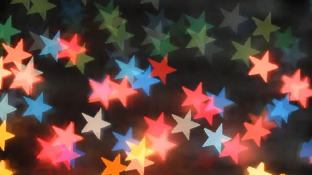 Bokeh absztrakt háttér formájában a csillagok — Stock videók