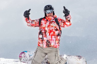 Dragobrat, Ukrayna - 17 Mart: atlama Freeride pateni Festivali 17 Şubat 2017 Dragobrat, Ukrayna