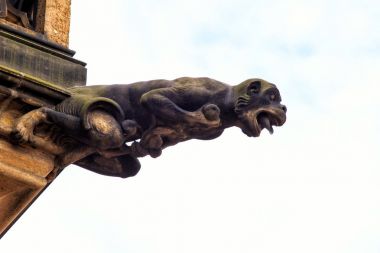 Gotik tarzı Gargoyle üzerinde St Vitus Katedrali Prag