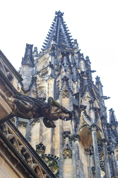 Gothic style Gargoyle on St Vitus Cathedral Prague