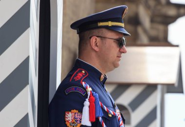 Prag - 17 Mayıs: Bekçi, Prag Kalesi, 17 Mayıs 2017 Prag, Çek Cumhuriyeti