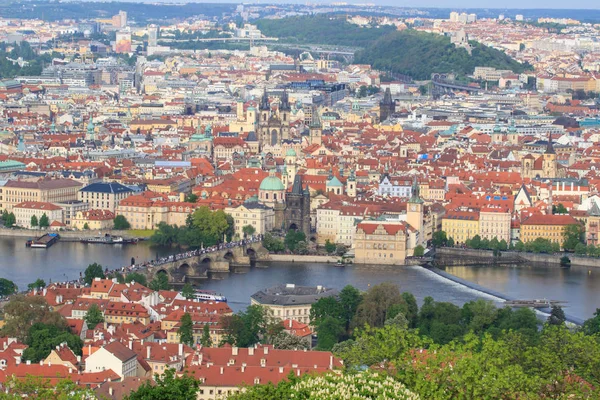 Kasteel van Praag en de kathedraal van Saint Vitus, Tsjechië. Panoramisch uitzicht — Stockfoto
