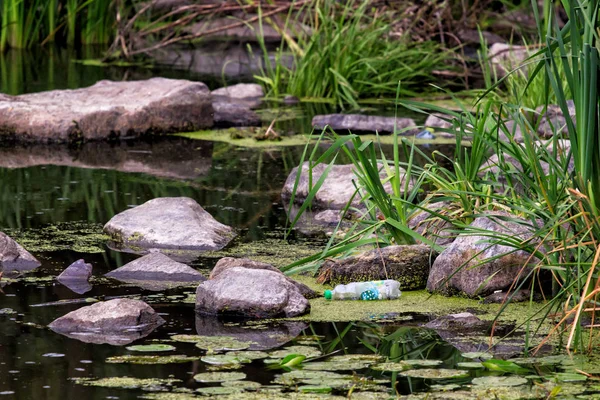 çeşitli çöp ve çöp, bedii nehirler ile kirli kaynakları su