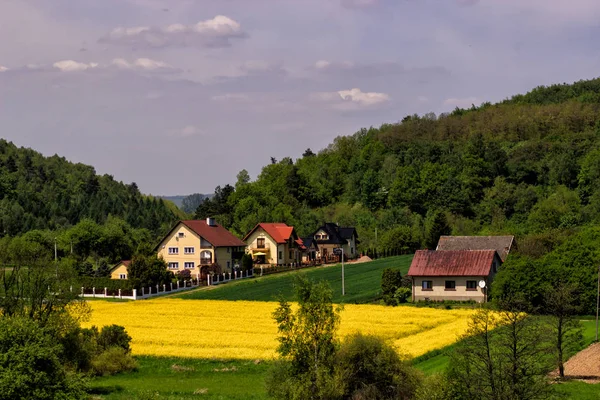 Vackra hus i en by som Europeiska — Stockfoto